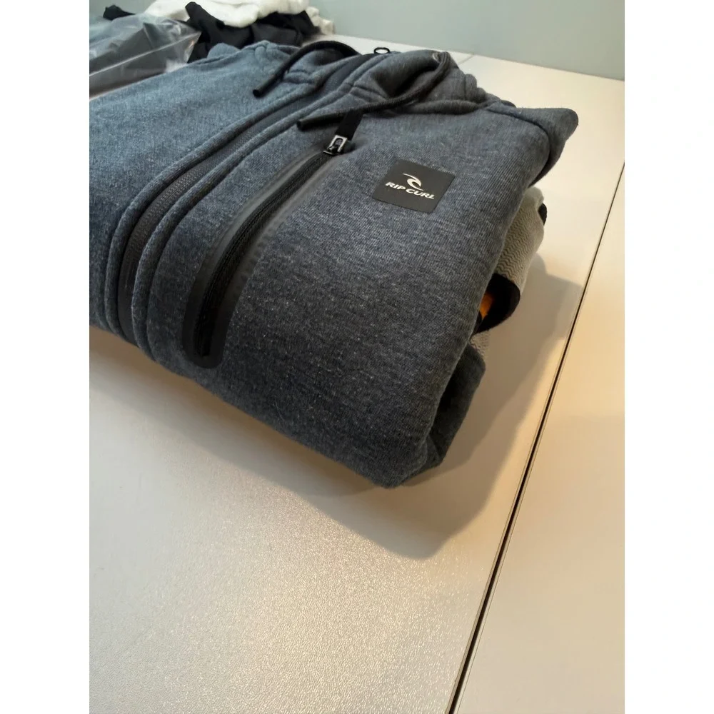 Rip Curl Anti-Series Hooded Jacket Mens Small Gray Colorblock Full Zip